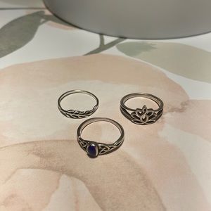 Sterling Silver, size 5 , set of 3